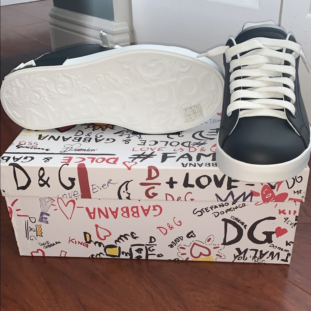 Dolce & Gabbana Calfskin Nappa Portofino Sneakers.